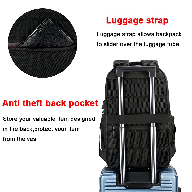 Designer Custom 15.6 17 Inch Anti-Theft Waterproof Laptop Backpack Men's Women's Business Travel Bag USB Strap School Work