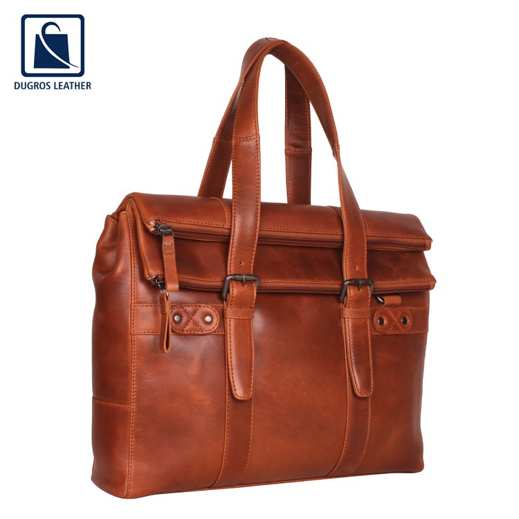 Cotton Lining Material Stylish Look Genuine Leather Business Bag Laptop Backpacks for Men
