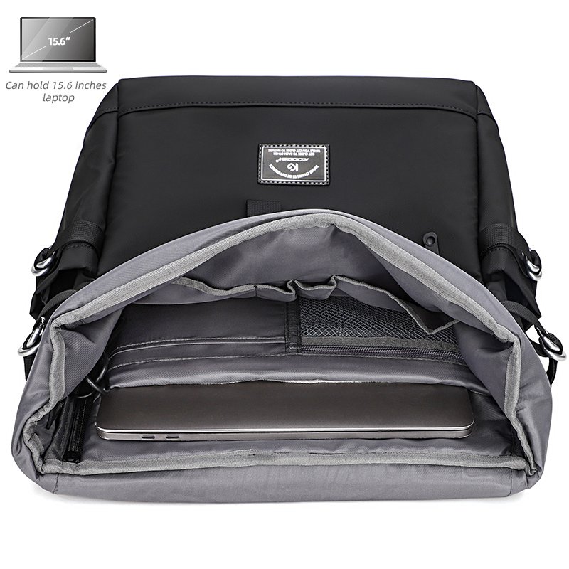 KOOGER Wholesale Black USB Expandable Waterproof Roll top Backpack Laptop Backpack for Men Women