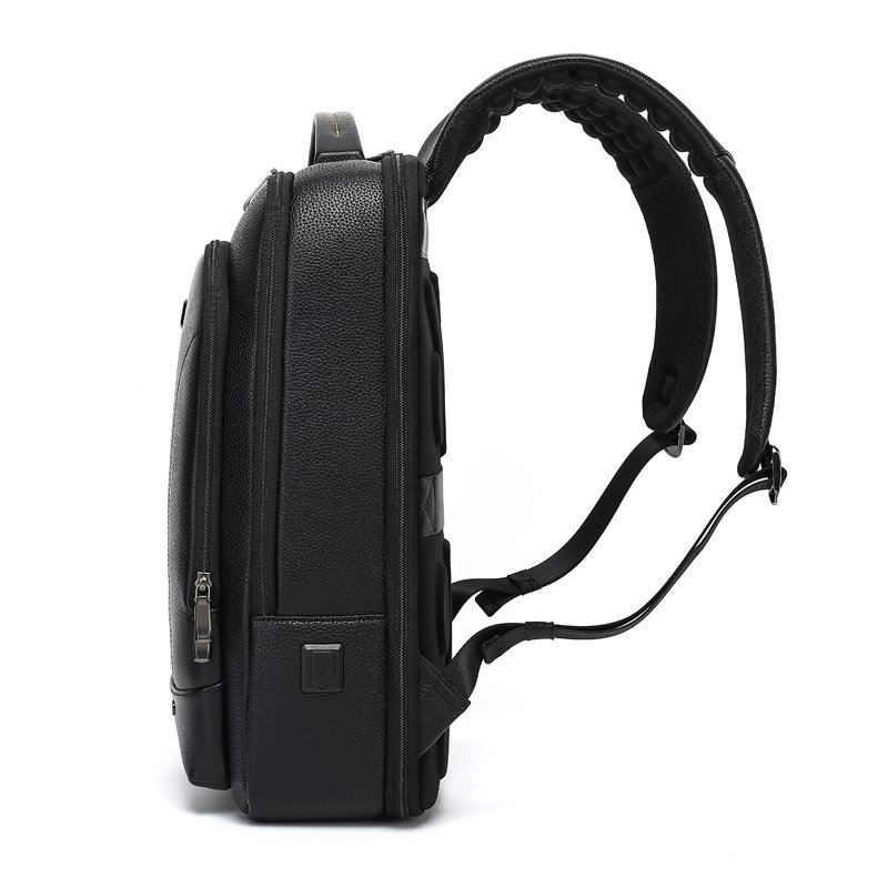 Fashion genuine leather backpack business laptop backpack with USB charging high quality men backpacks