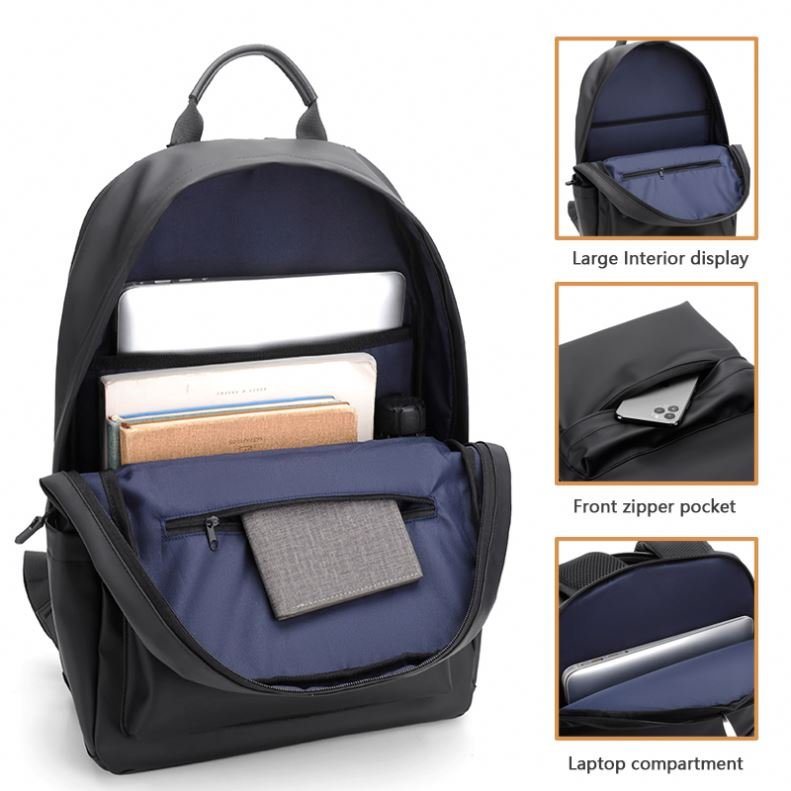 Custom new designer Men Durable Travel Waterproof PU leather school bag Business Casual sports students Laptop Backpack