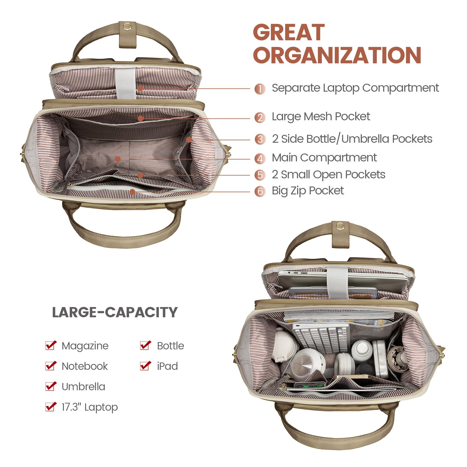 LOVEVOOK New fashion quilted design 15.6in large waterproof laptop backpack bag for travel work school Business laptop backpack
