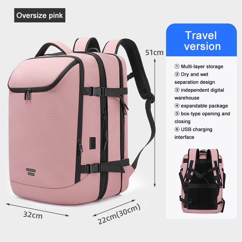 50L Expandable Durable Multi-function Large Capacity Unisex Business Shoulder Backpack Laptop Bag for men student office travel