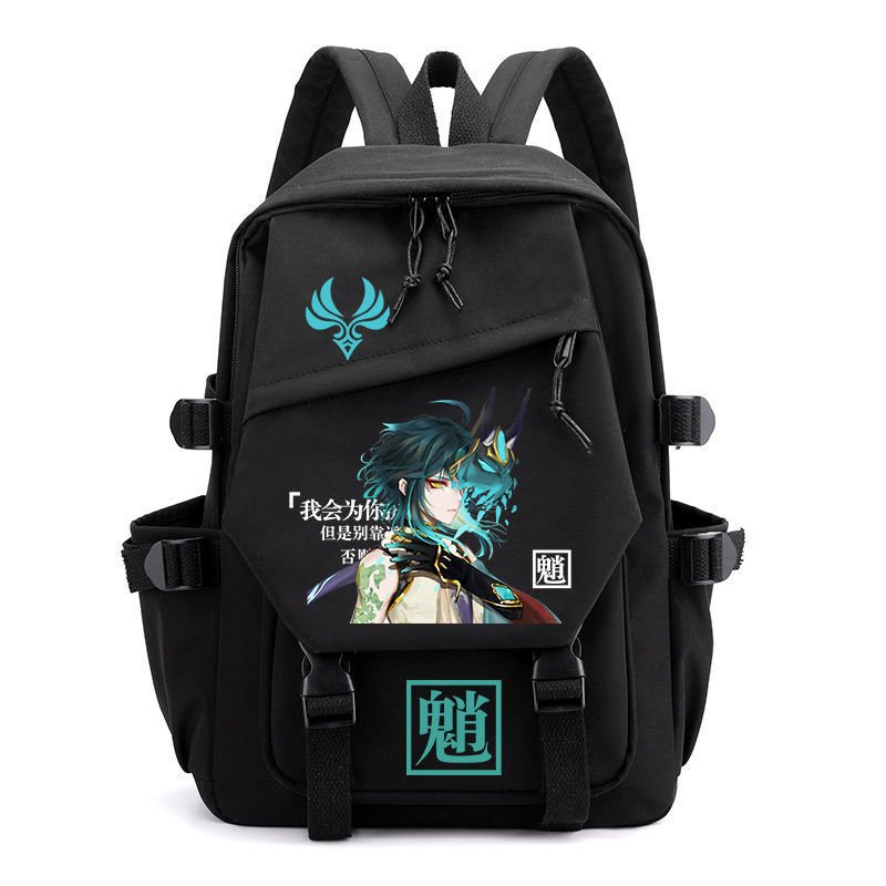 Genshin Impact Backpack Anime Cosplay Unisex Students School Bag Xiao Cartoon Bookbag Laptop Travel Rucksack Outdoor Kids Gifts