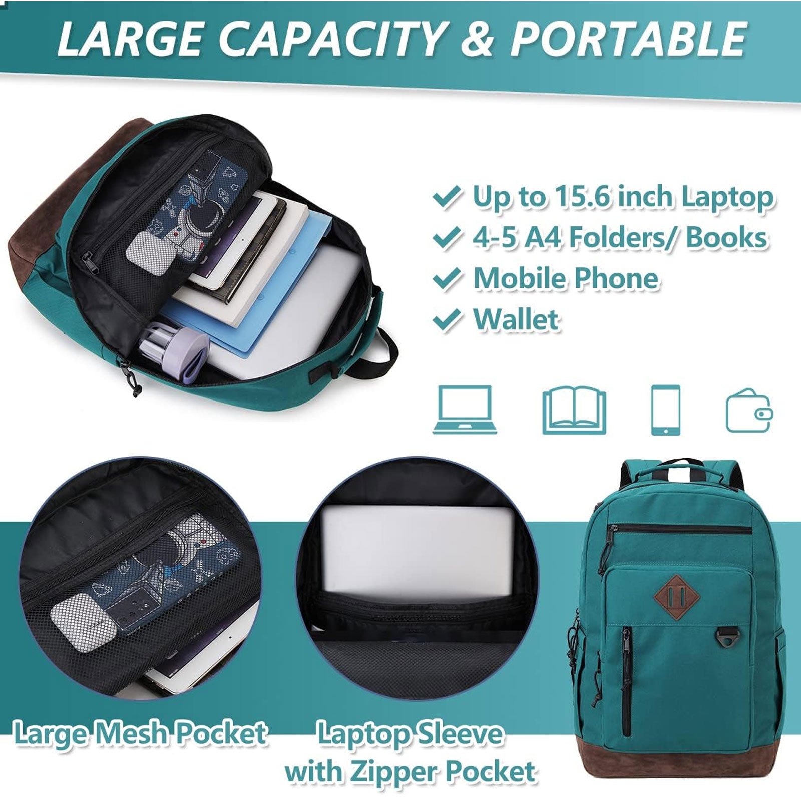 Water-resistant 15.6 Inch Laptop Bookbag for School Work Travel custom High quality College Computer Backpack for Work