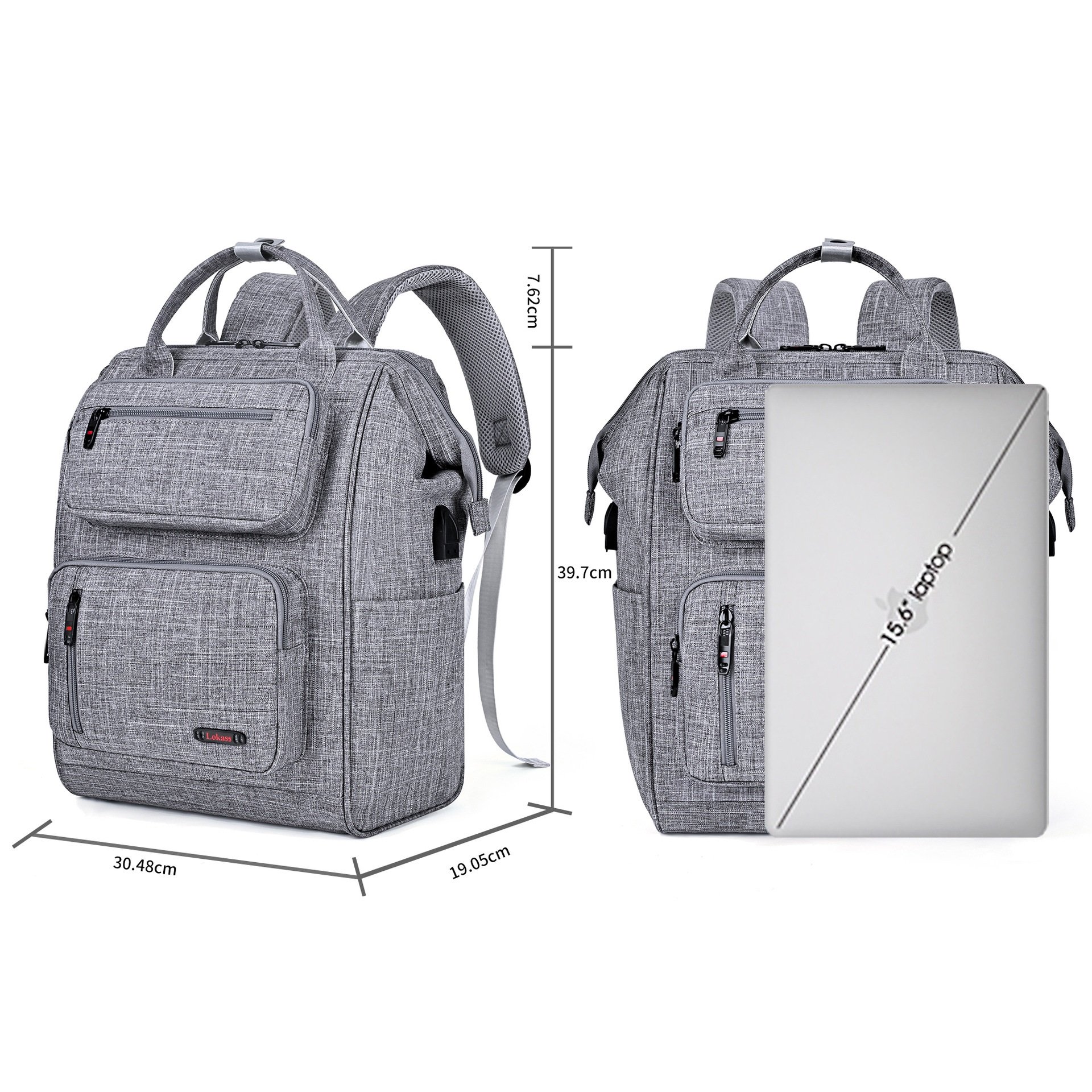 15.6Inch USB Waterproof Notebook Mens Oxford Cloth Laptop Bag Travel School Laptop Backpack