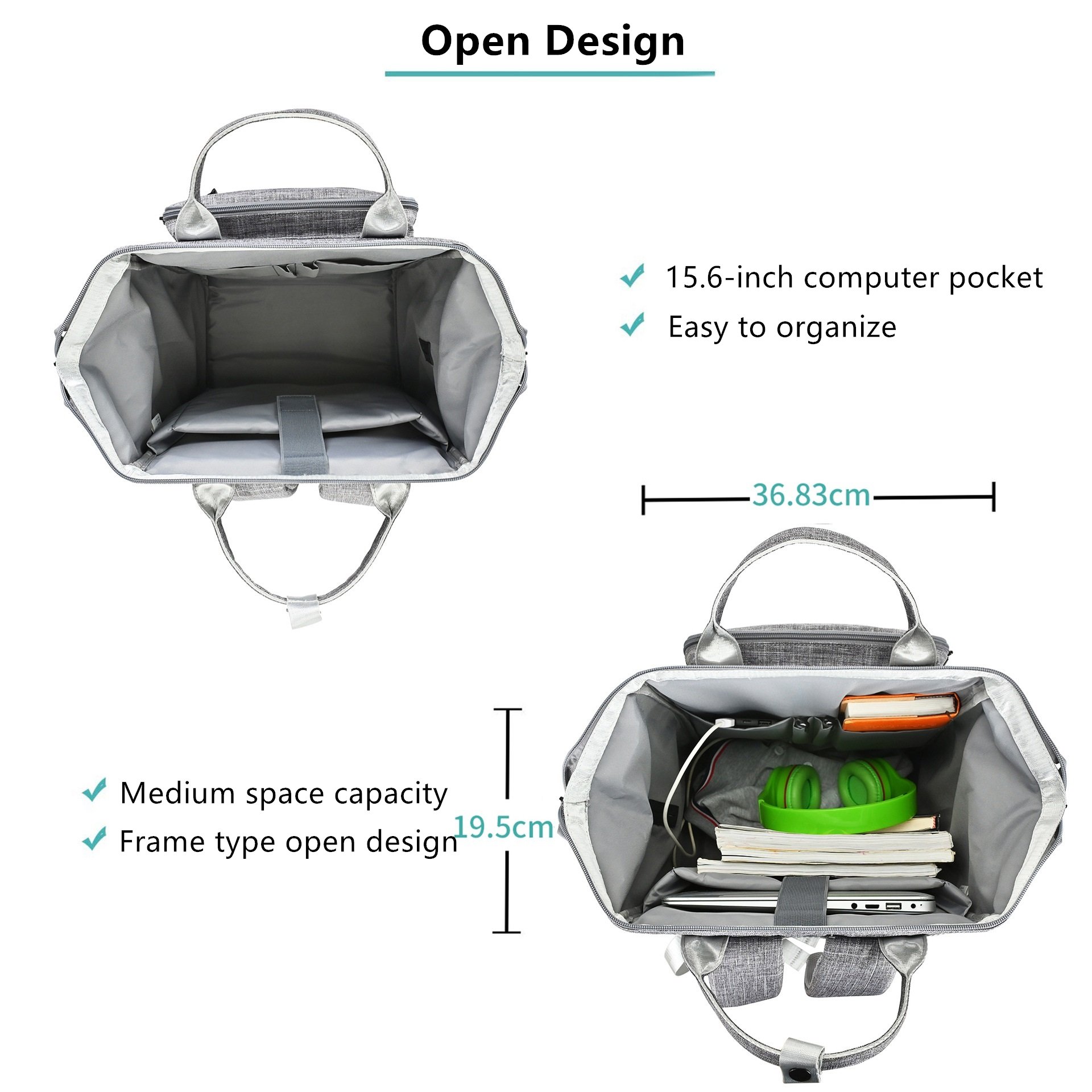 15.6Inch USB Waterproof Notebook Mens Oxford Cloth Laptop Bag Travel School Laptop Backpack