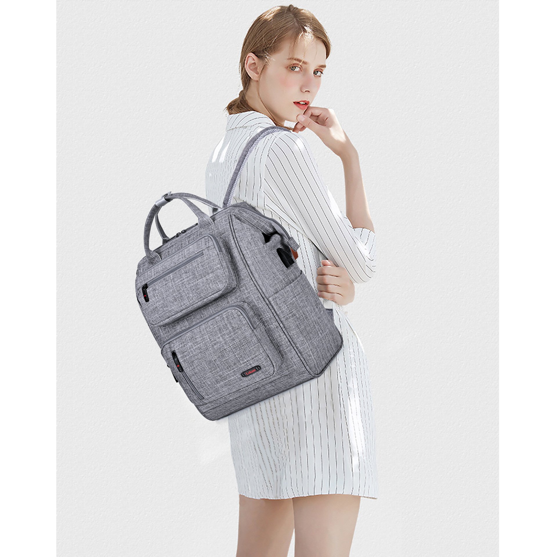 15.6Inch USB Waterproof Notebook Mens Oxford Cloth Laptop Bag Travel School Laptop Backpack