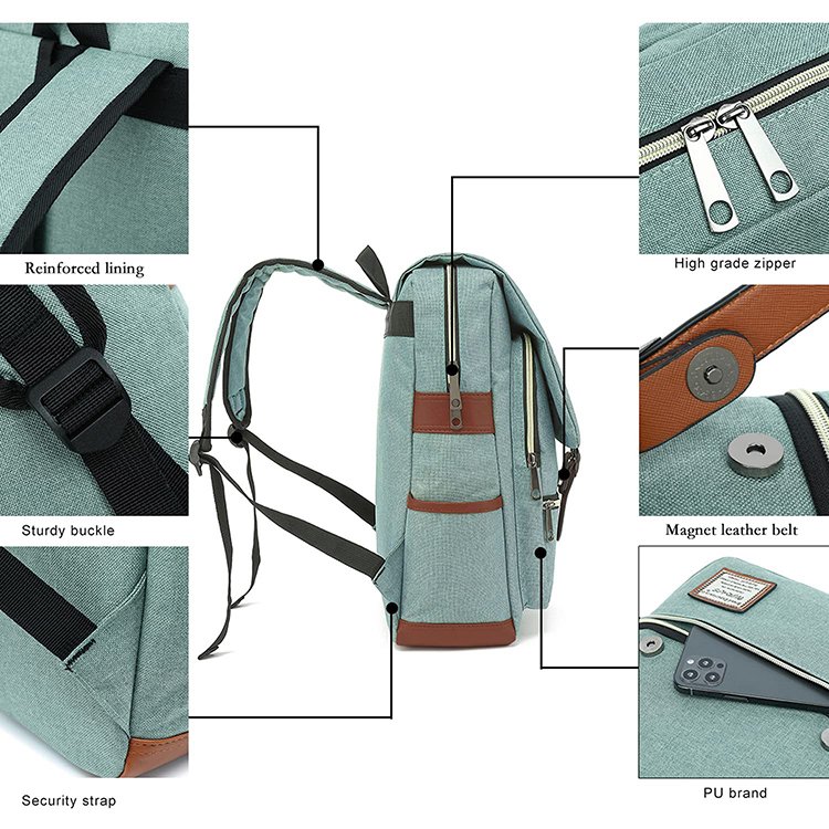 Wholesale waxed canvas vintage laptop backpack usb port mens canvas backpack