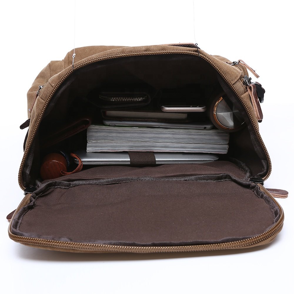 ZUOLUNDUO High Capacity Casual Canvas Travel Backpack Vintage Backpack Men's Backpacks