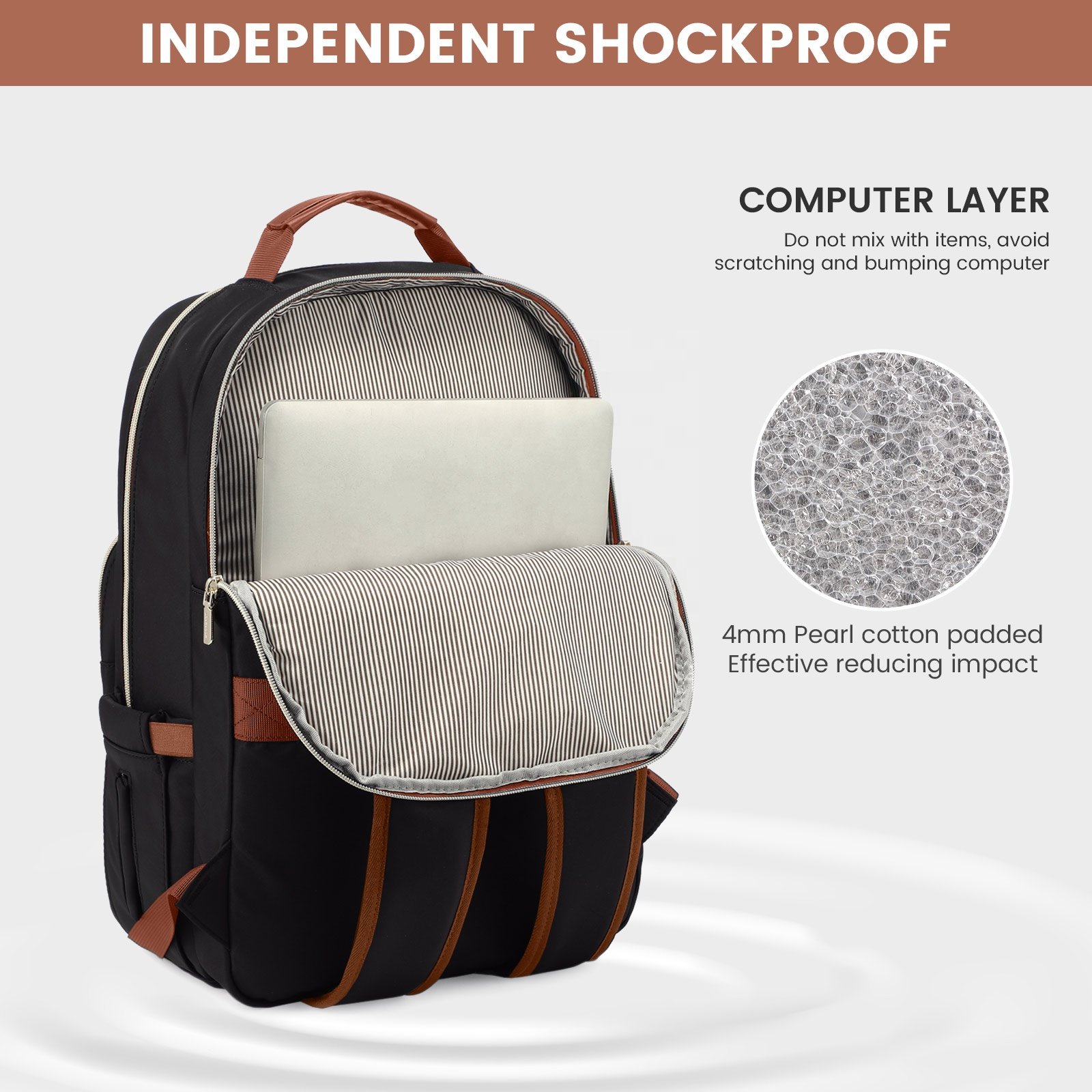 LOVEVOOK Luxury Nylon Teen College School Bookbags Waterproof Business 15.6 17 Inch Travel Laptop Backpacks Bags for Women Girls