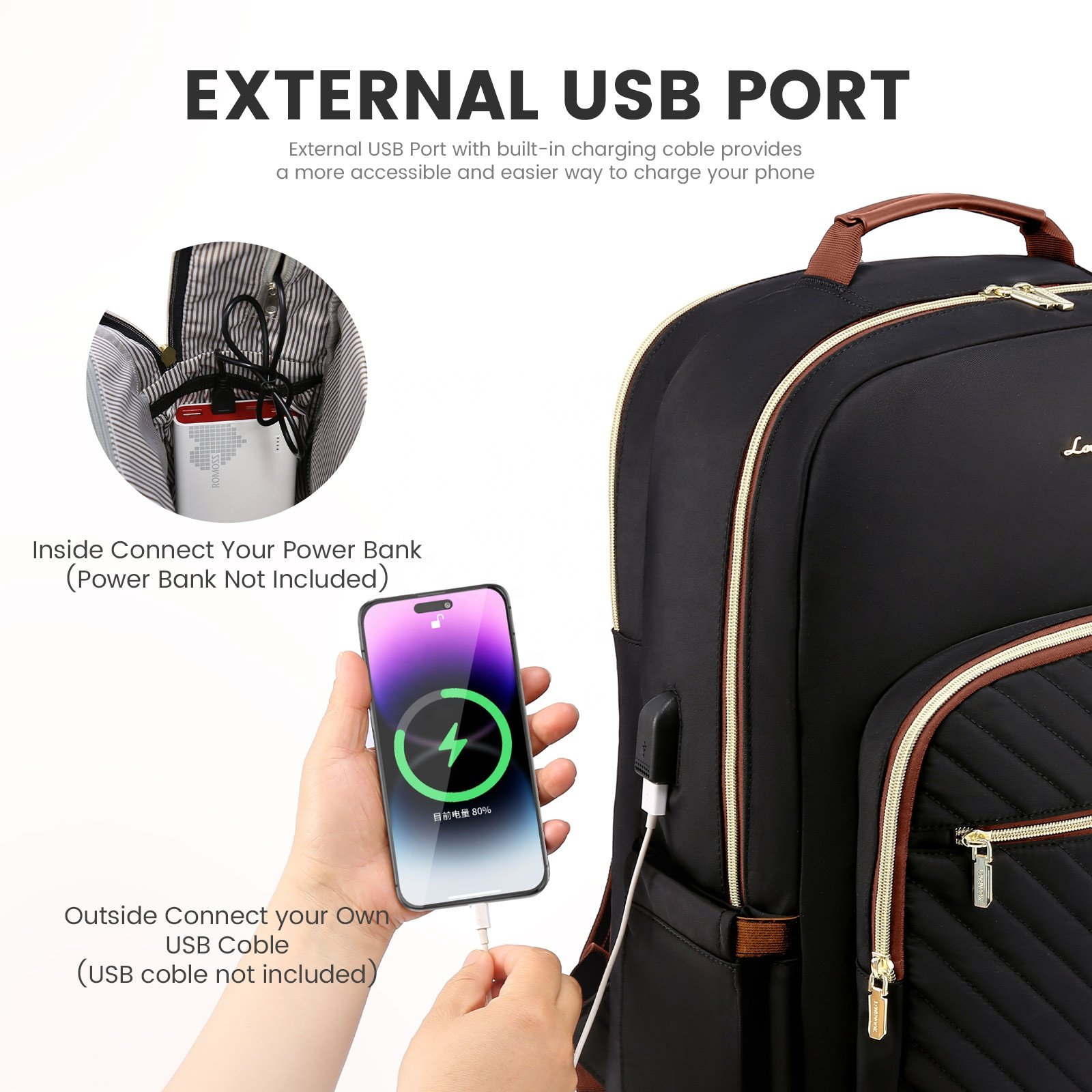 LOVEVOOK Luxury Nylon Teen College School Bookbags Waterproof Business 15.6 17 Inch Travel Laptop Backpacks Bags for Women Girls