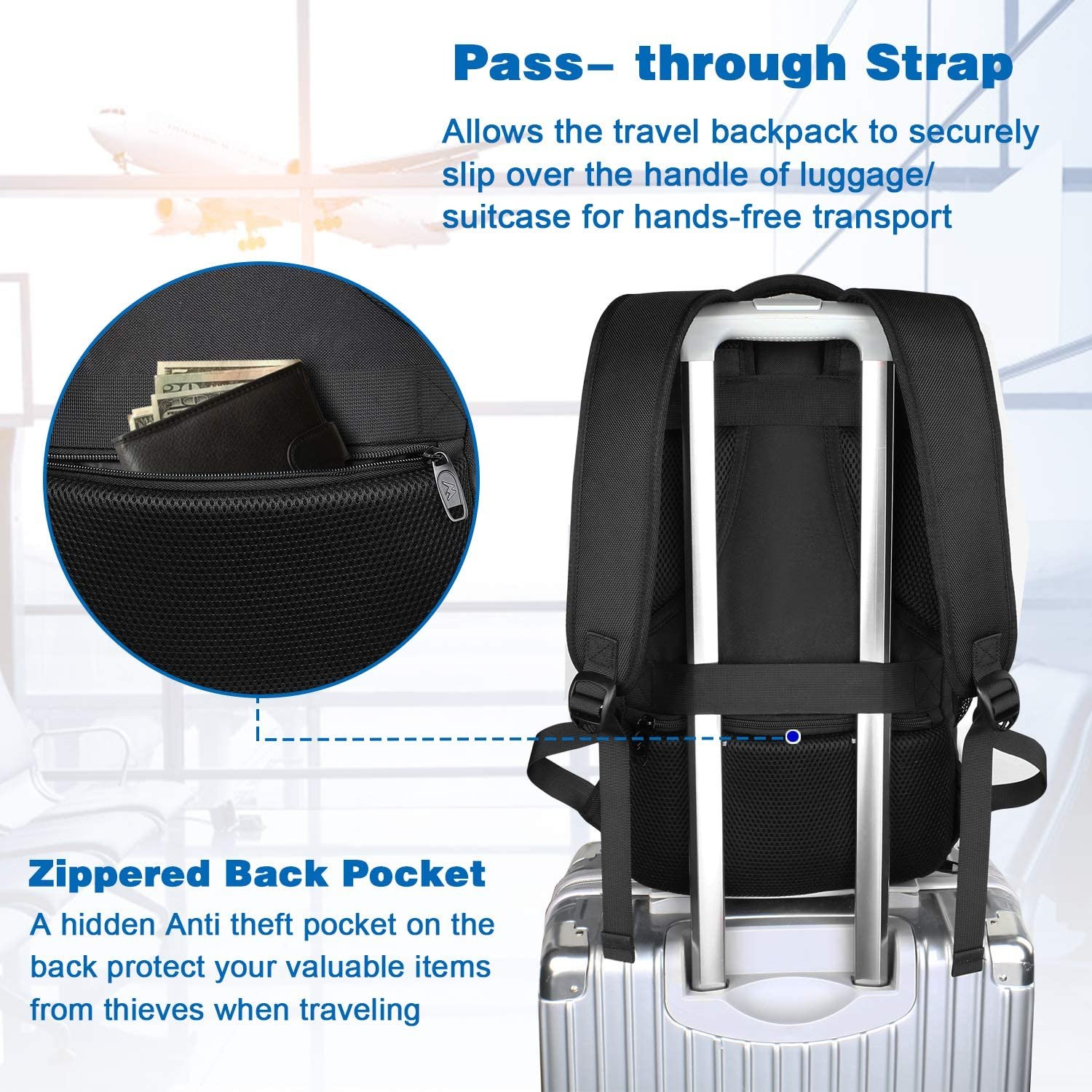 40L Flight Approved Large Travel Backpack with USB Charge Port wholesale multifunctional Water Resistant Luggage Weekenden bag