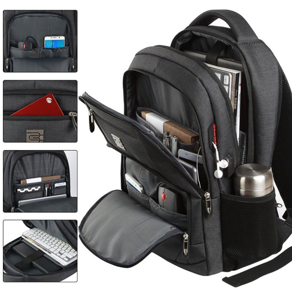 Business Travel Anti Theft Slim Durable Laptops Backpack Water Resistant College School Computer Bag