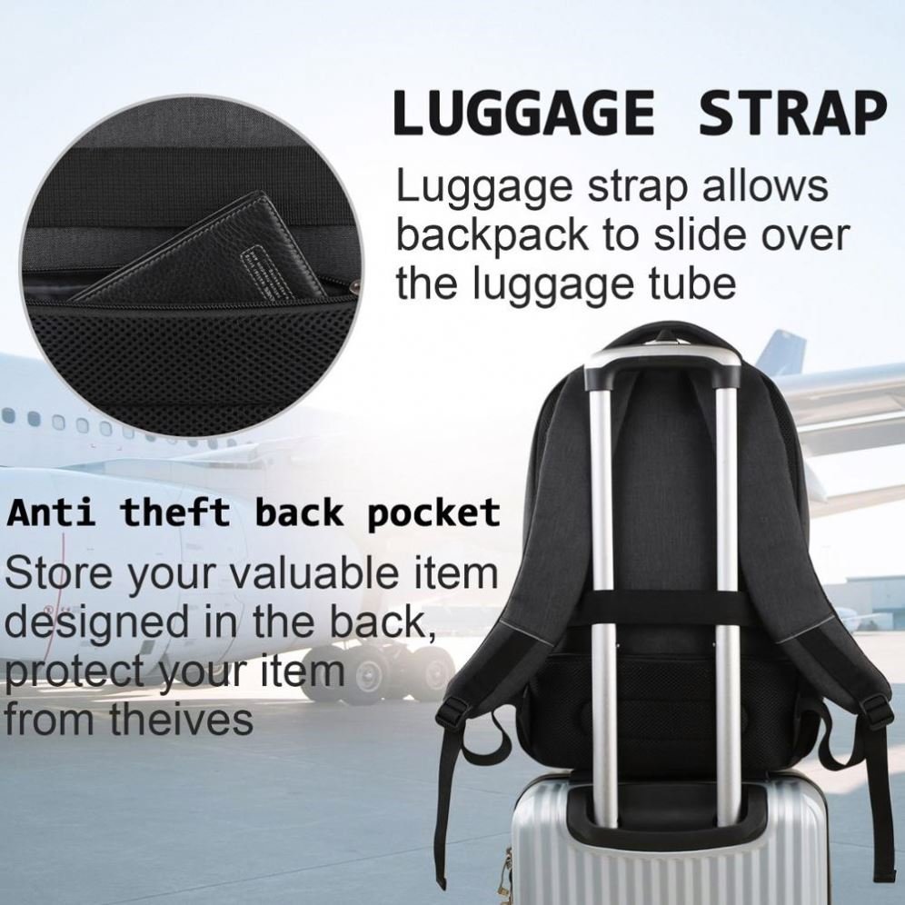 Business Travel Anti Theft Slim Durable Laptops Backpack Water Resistant College School Computer Bag