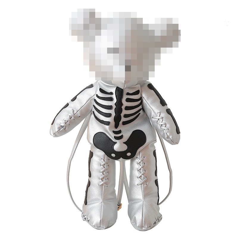 Fashion animal Punk College High School Bags Bookbag School Computer Bag Travel Laptop Backpack 3D PU Leather Skull Backpack