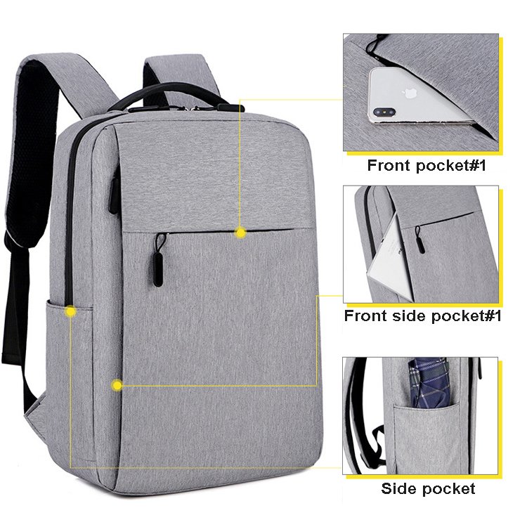 Factory promotion cheapest 15 inch travel laptop bag college bookbag USB custom logo laptop backpack for men women