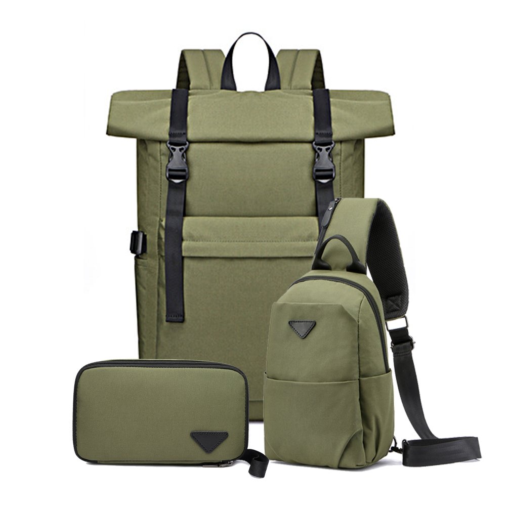 ZUOLUNDUO Set Travel Waterproof School Backpack,school travel business laptop men backpack