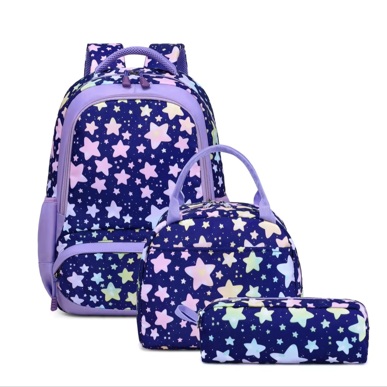 2024 New 3 In 1 Kid Backpack Set Star Pattern Waterproof Children Backpack For School Students
