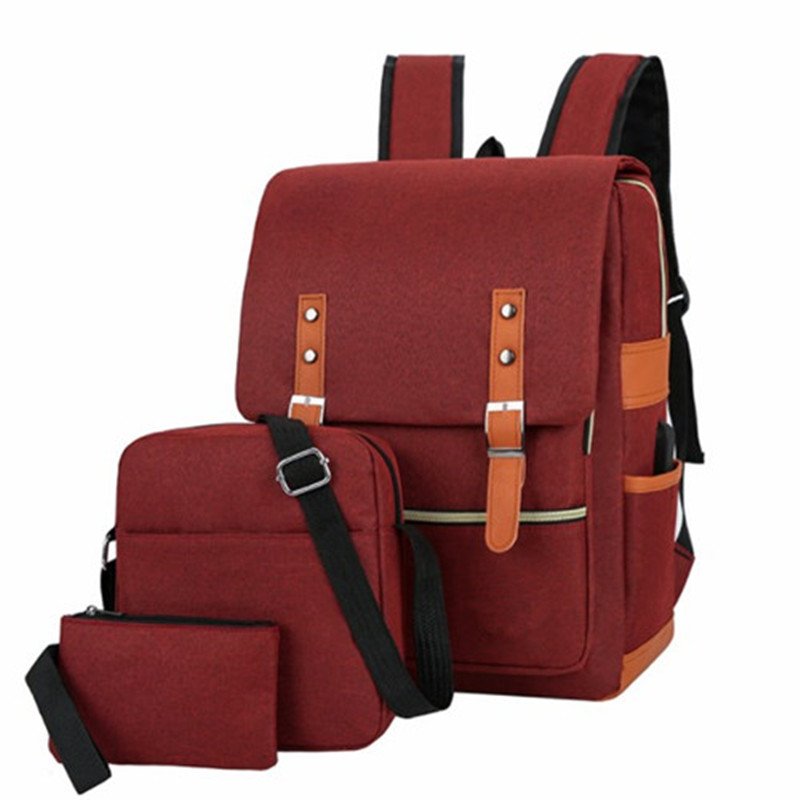 Travel Waterproof laptop backpacks 3 in 1 backpack compartment set student backpack with USB charging