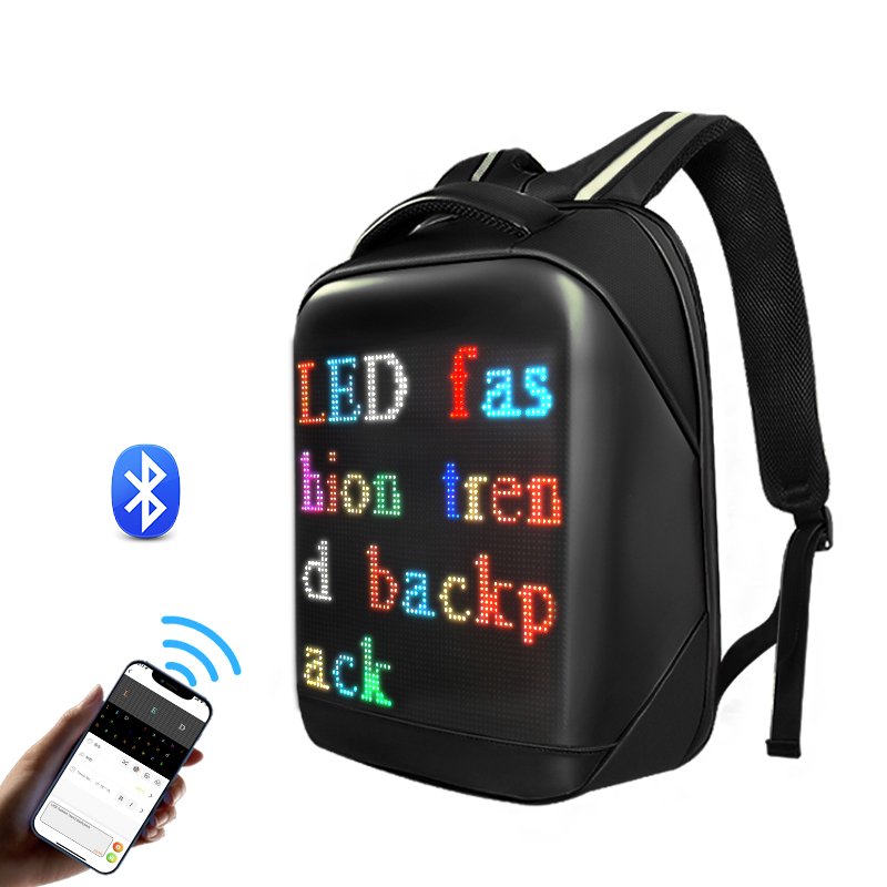 P3.75 64*64 Pixel Backpack RGB Clear Display Laptop LED Bag Advertising Dynamic Display Led Backpack Cool Luminous School Bag