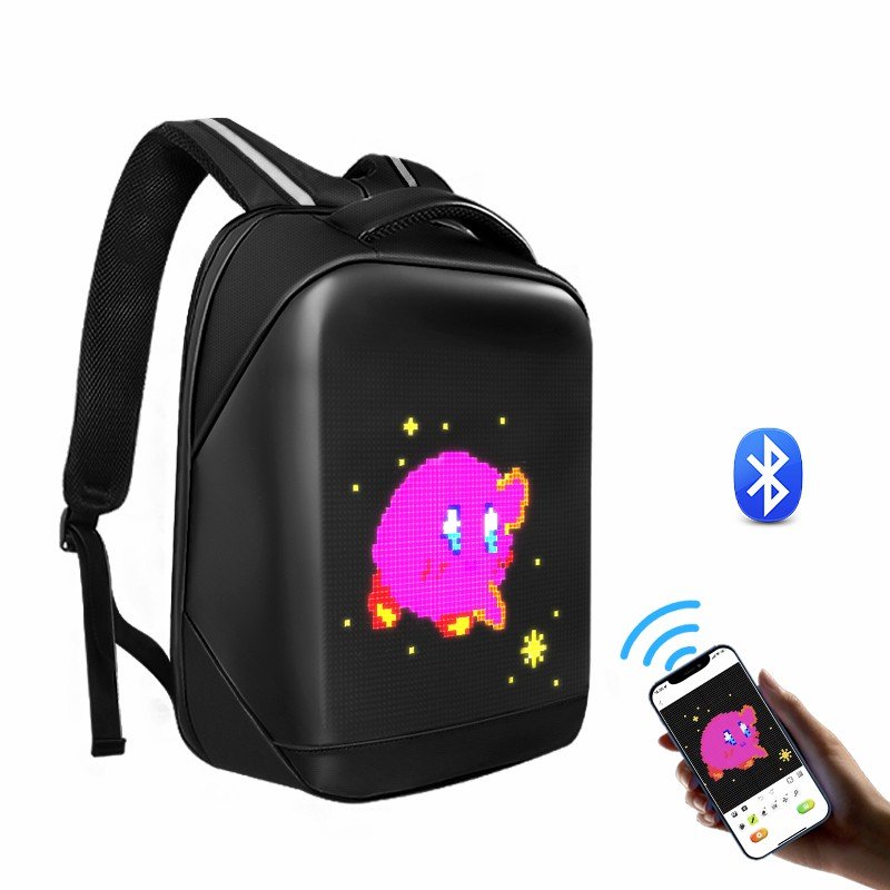 P3.75 64*64 Pixel Backpack RGB Clear Display Laptop LED Bag Advertising Dynamic Display Led Backpack Cool Luminous School Bag