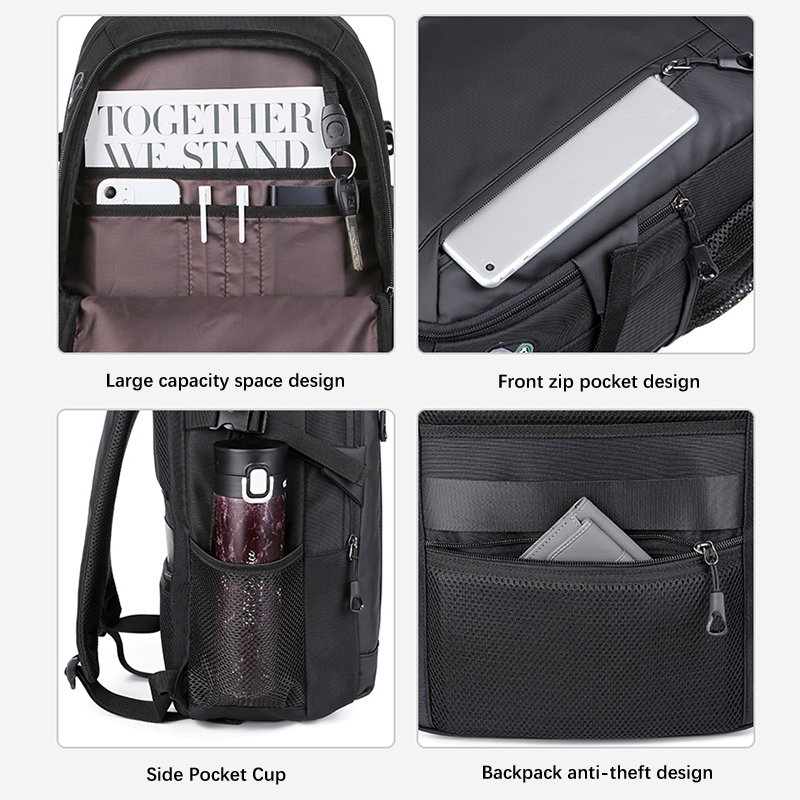 Wholesale Men Waterproof mochilas leather office school bagpack anti theft travel computer woman USB laptop bag backpack