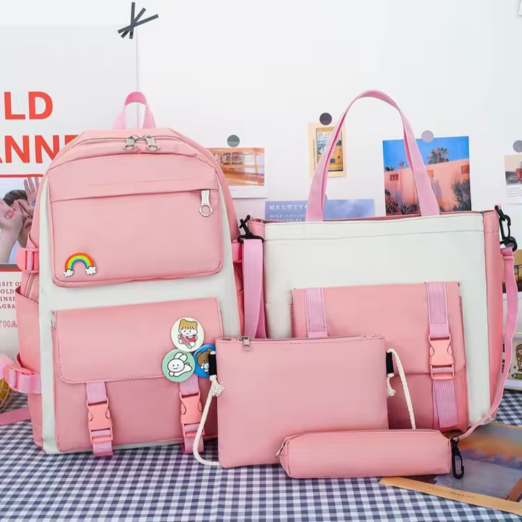 Stylish high quality canvas durable girl Backpack for kids Cute girl backpack set for school kids