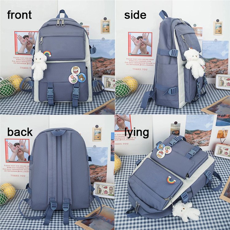 Stylish high quality canvas durable girl Backpack for kids Cute girl backpack set for school kids