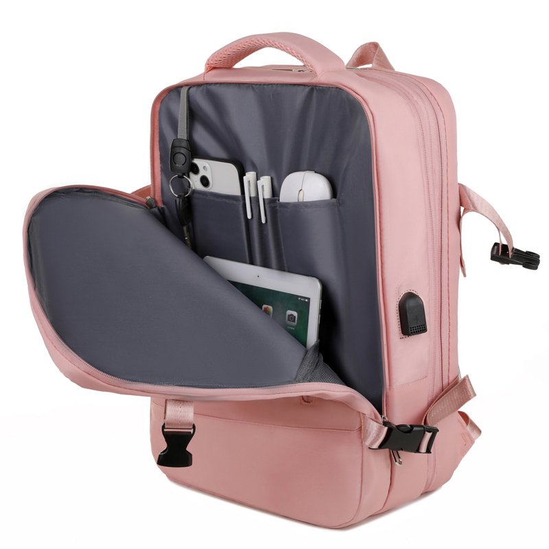 Stylish Unisex Durable Travel Carry On Backpack Expandable 15 Inch Large-capacity Business Laptop Backpack With USB Contacter