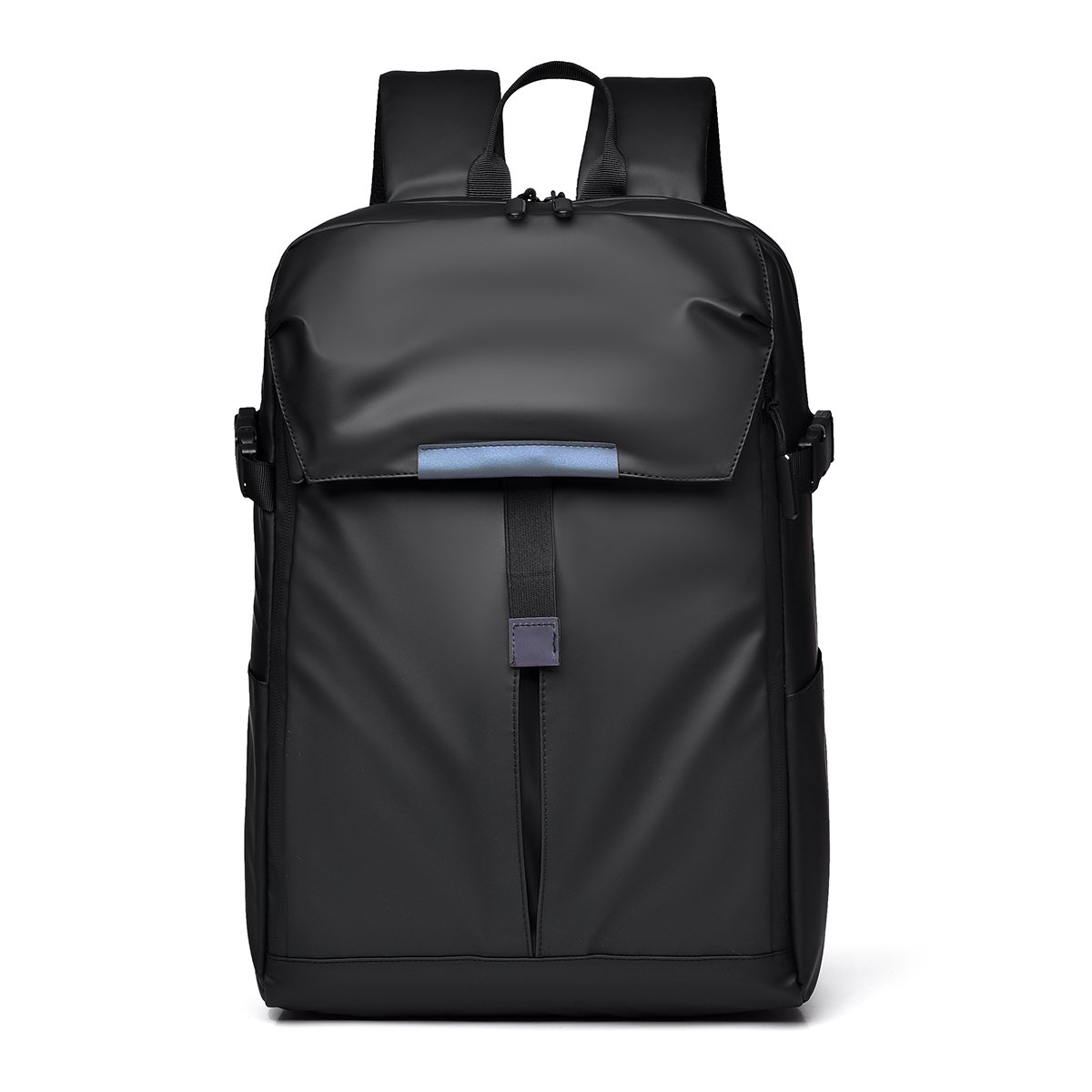 Black fashion hot PU waterproof backpack Men's backpack Laptop backpack schoolbag suitable for daily travel