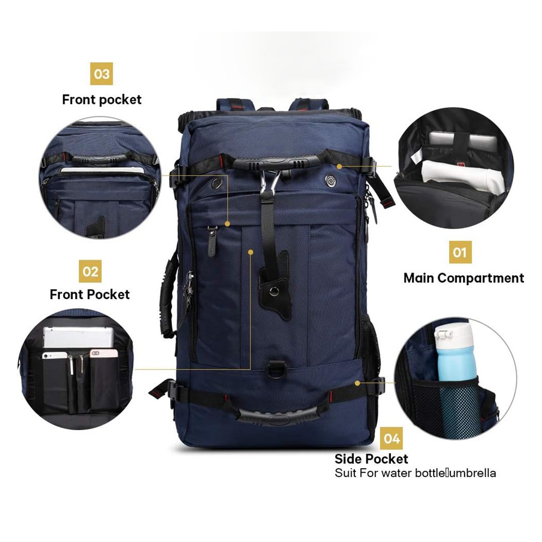 Durable Convertible 15.6 Inch Laptop Backpack Waterproof Tactical Outdoor Camping Travel Hiking Bag Men's Big Travel Duffle Bag