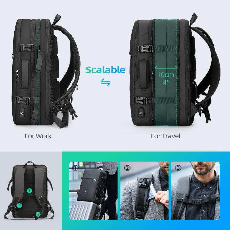 Laptop Backpacks black backpack bag waterproof anti theft backpack for men Customizable MR8057
