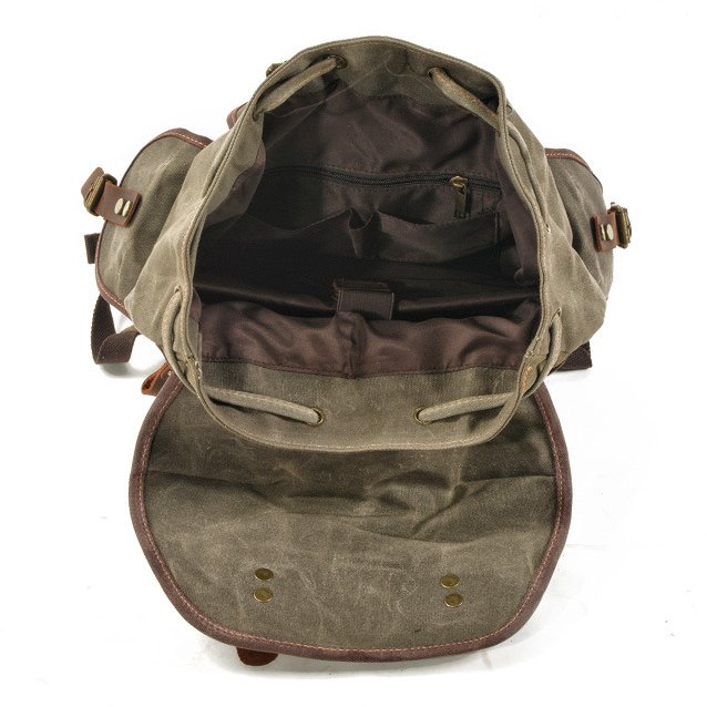 Laptop Backpack Backpack Bags Water Resistant Wax Canvas Unisex 9508 Waterproof Polyester String Computer Interlayer Soft Handle