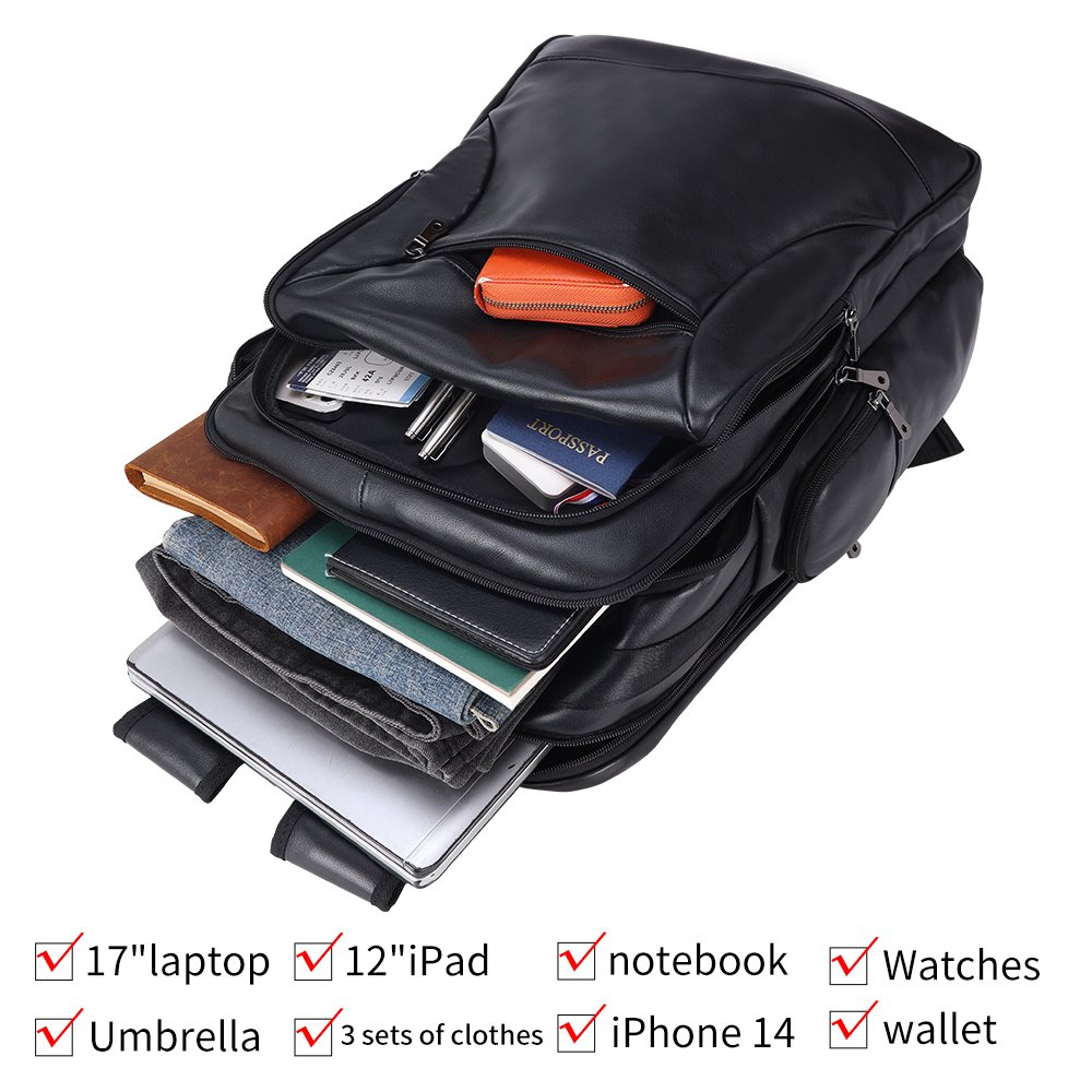 New Arrival Factory Wholesale Fashion Style Men's USB Feature Large Capacity Laptop Backpack Real Genuine Napa Leather