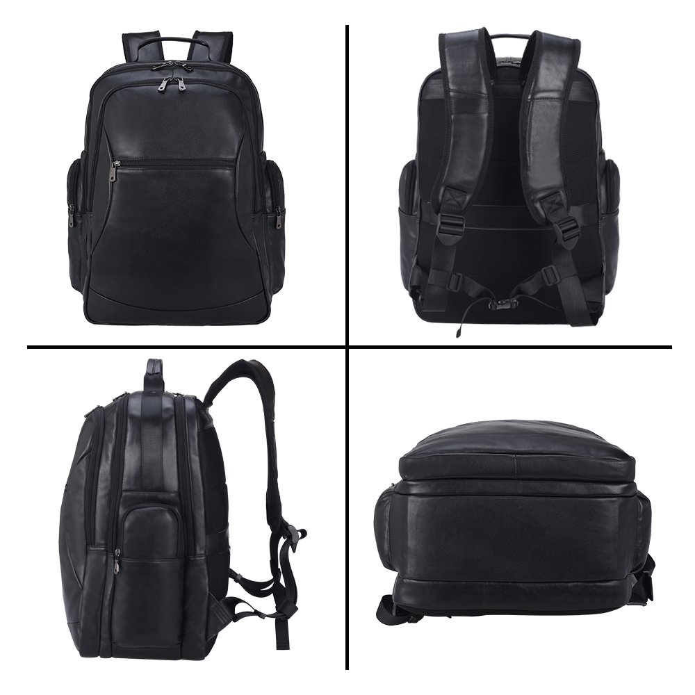 New Arrival Factory Wholesale Fashion Style Men's USB Feature Large Capacity Laptop Backpack Real Genuine Napa Leather