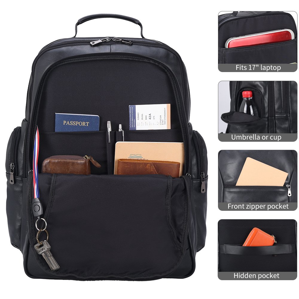 New Arrival Factory Wholesale Fashion Style Men's USB Feature Large Capacity Laptop Backpack Real Genuine Napa Leather
