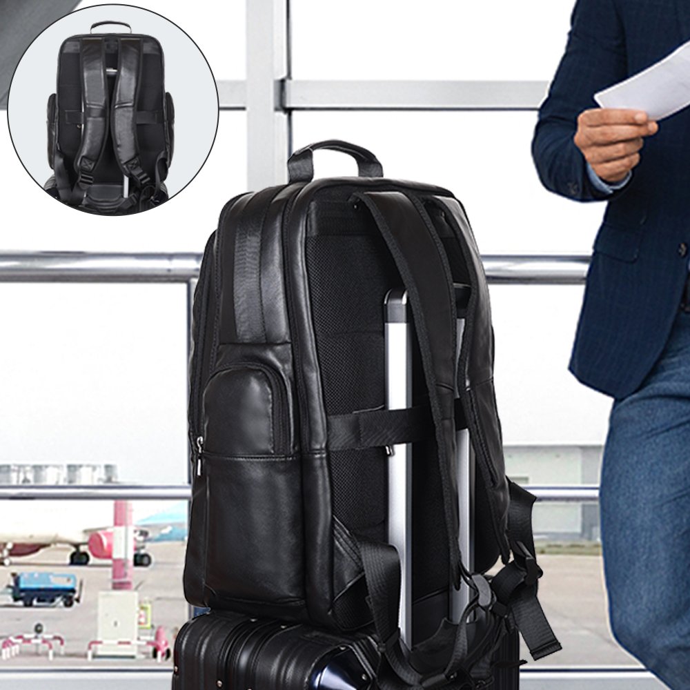 New Arrival Factory Wholesale Fashion Style Men's USB Feature Large Capacity Laptop Backpack Real Genuine Napa Leather