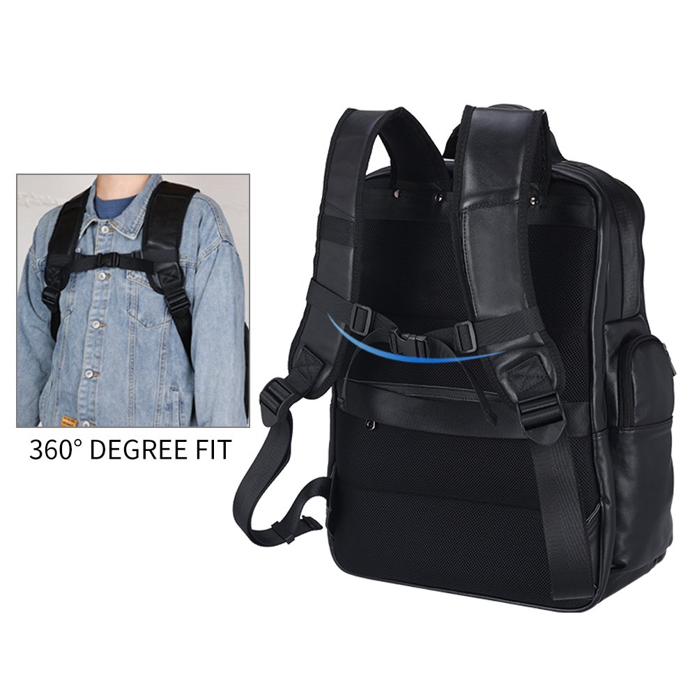 New Arrival Factory Wholesale Fashion Style Men's USB Feature Large Capacity Laptop Backpack Real Genuine Napa Leather
