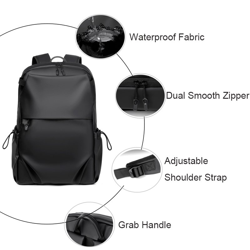 FULIYA Fashion Computer Laptop Bags Backpacks for Men Waterproof Custom PU Leather Laptop Backpack