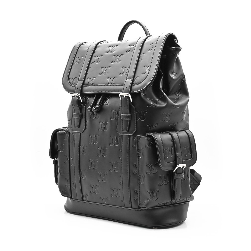 Stylish All over Embossed Logo backpack office computer bag luxury vegan leather backpacks men college bags laptop backpack bag
