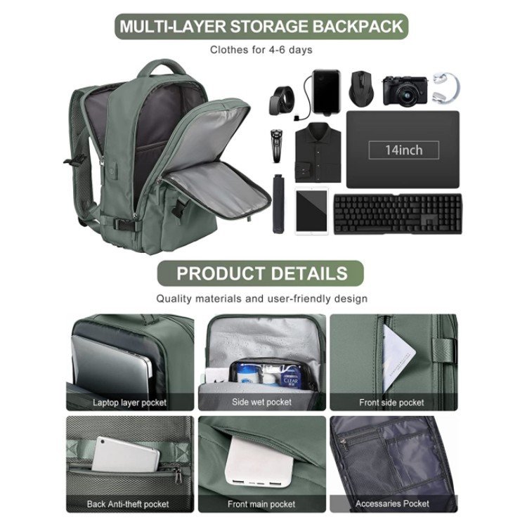 July Large Traveling Backpack Business Durable Hiking Backpack Custom Private Label Laptop Backpack for Men