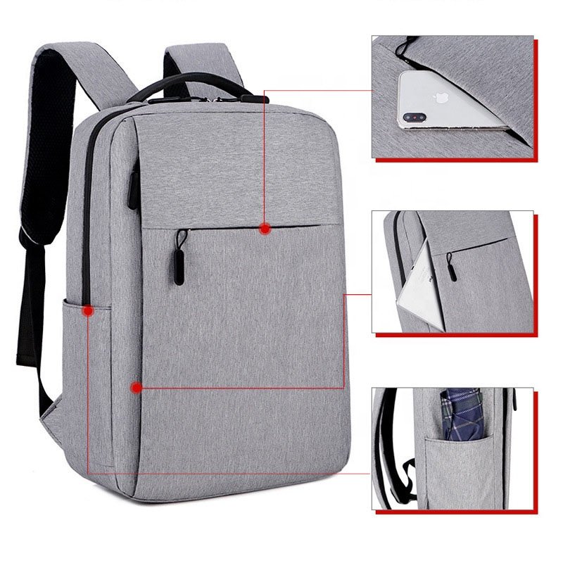 Men and Women OEM Customized USB Charging Port Business Waterproof College School Computer Smart Laptop Backpack