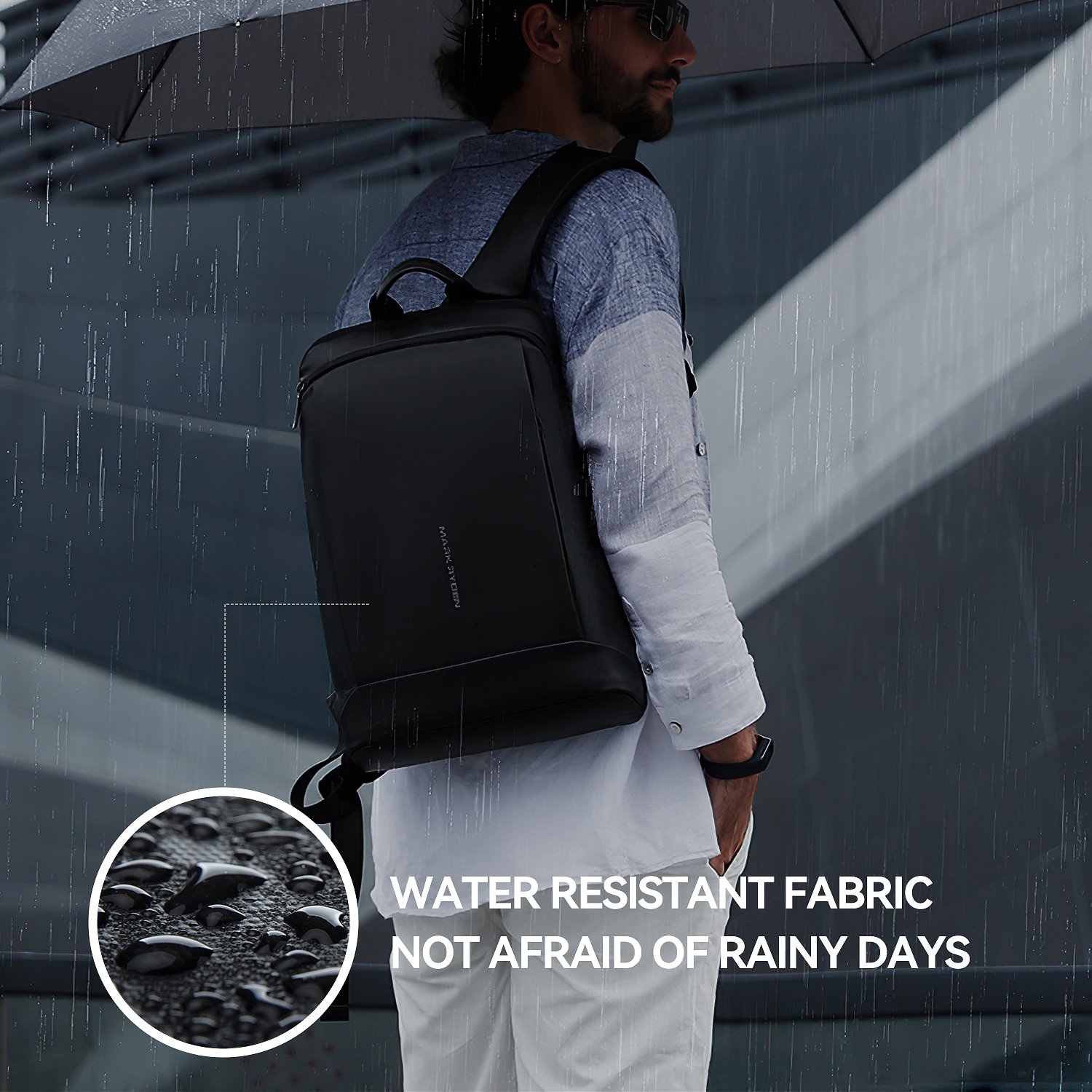 Mark Ryden Laptop backpack waterproof 15.6 inch school bag with antitheft design For Men travel laptop backpack MR9813-B