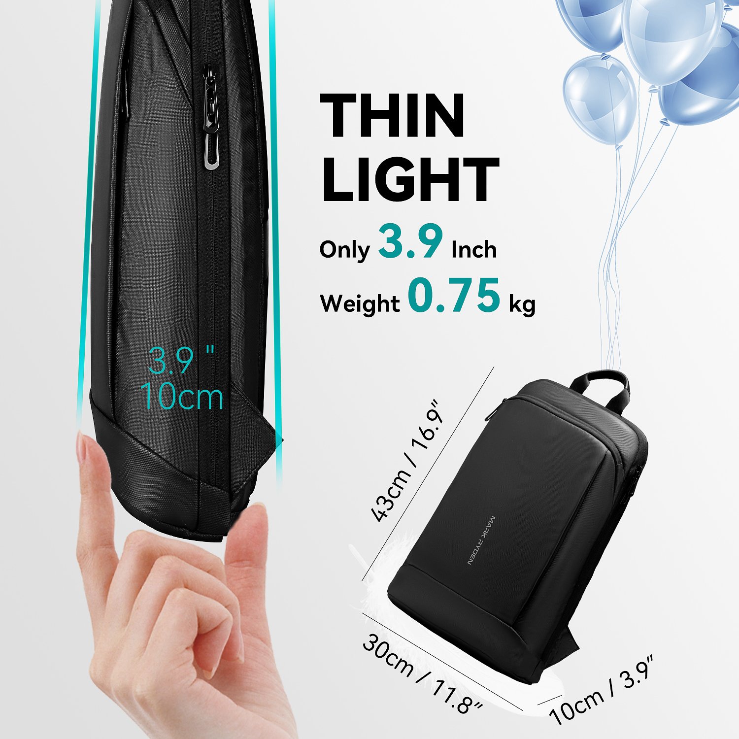 Mark Ryden Laptop backpack waterproof 15.6 inch school bag with antitheft design For Men travel laptop backpack MR9813-B