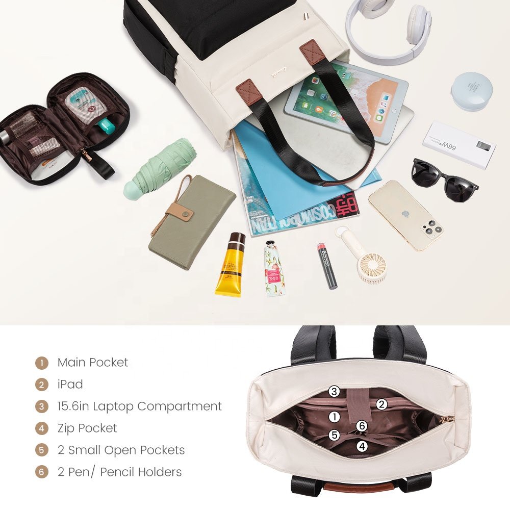 LOVEVOOK large capacity Waterproof Convertible Teacher Nurse tote Bag with Purse 15.6in work office travel laptop backpacks
