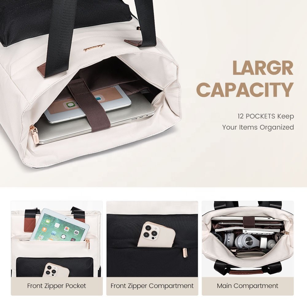 LOVEVOOK large capacity Waterproof Convertible Teacher Nurse tote Bag with Purse 15.6in work office travel laptop backpacks