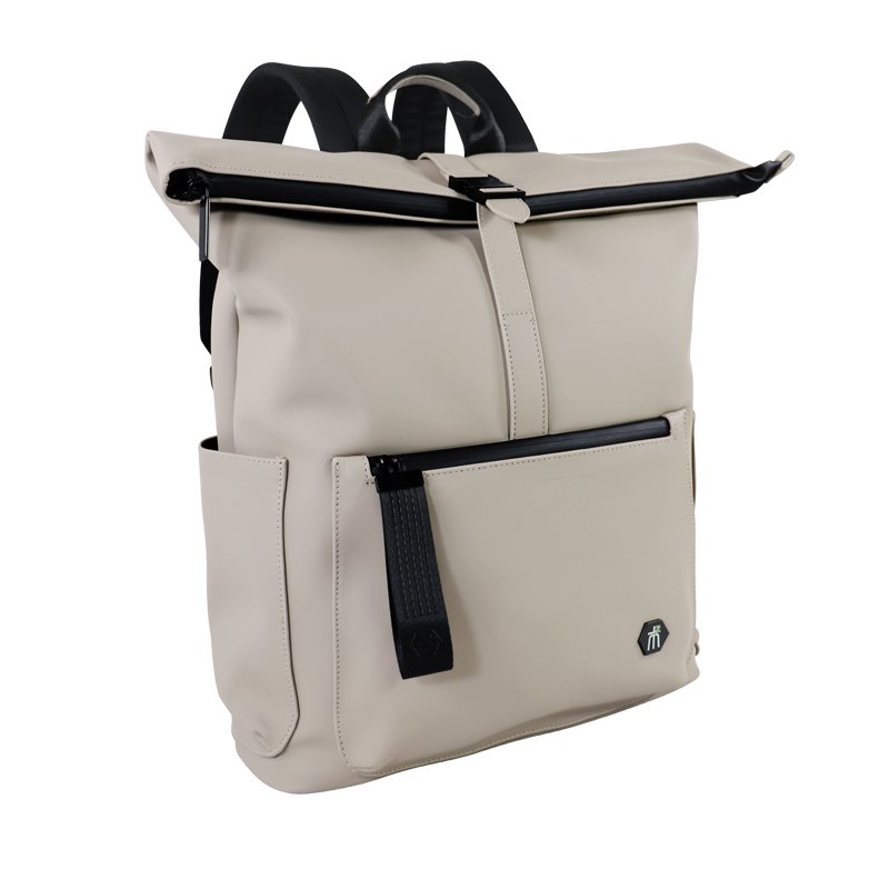 Waterproof roll top shockproof luxury leisure travel university school notebook synthetic leather laptop backpacks