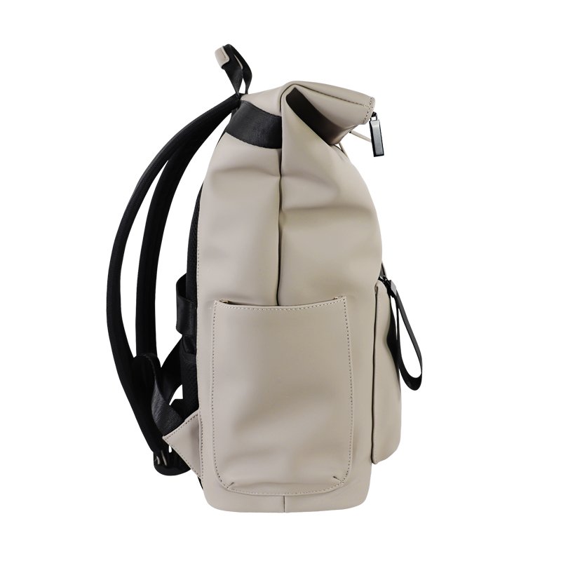 Waterproof roll top shockproof luxury leisure travel university school notebook synthetic leather laptop backpacks