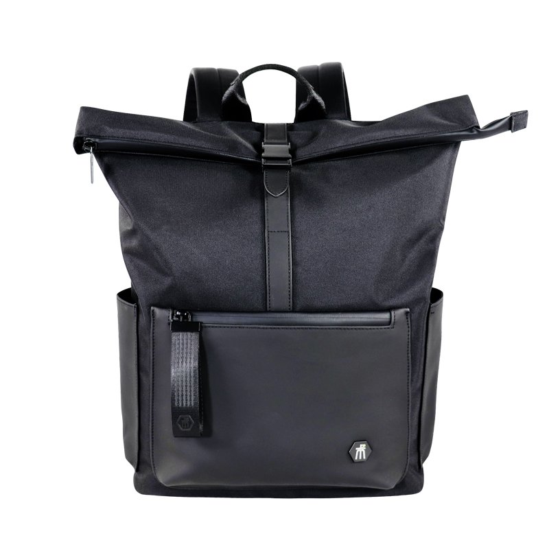 Waterproof roll top shockproof luxury leisure travel university school notebook synthetic leather laptop backpacks